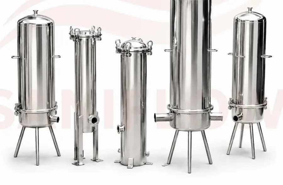 Saniflow stainless steel cartridge and bag filter housings in SS 304 and 316L