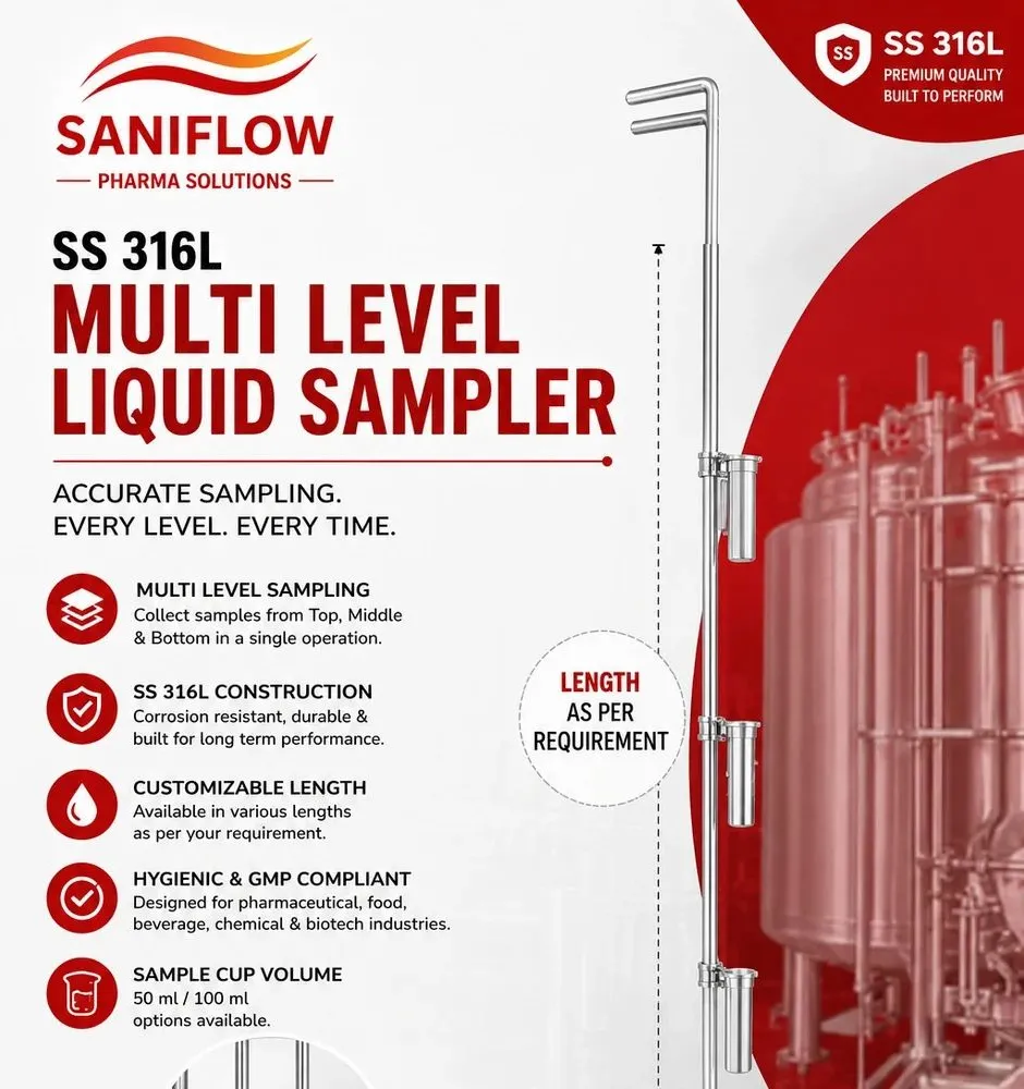 SS 316L Multi Level Liquid Sampler