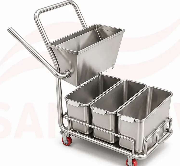 SS 3 Bucket Mopping Trolley